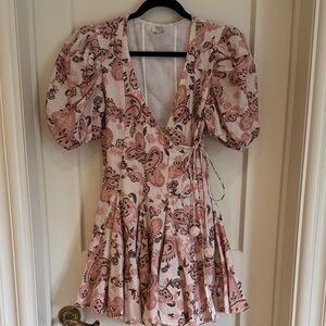 HEMANT & NANDITA Pink Paisley Mini Dress